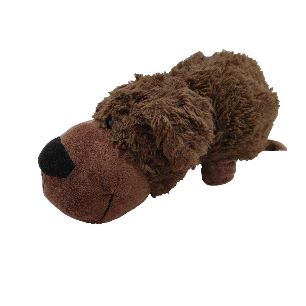 FlipaZoo 16 Inch Brown Labrador Dog To White Cat Reversible Plush Stuffed Animal